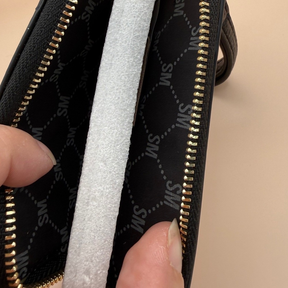 Steve Madden Bpipper Black Card Case Wristlet Wallet Zip Around New - Picture 5 of 5